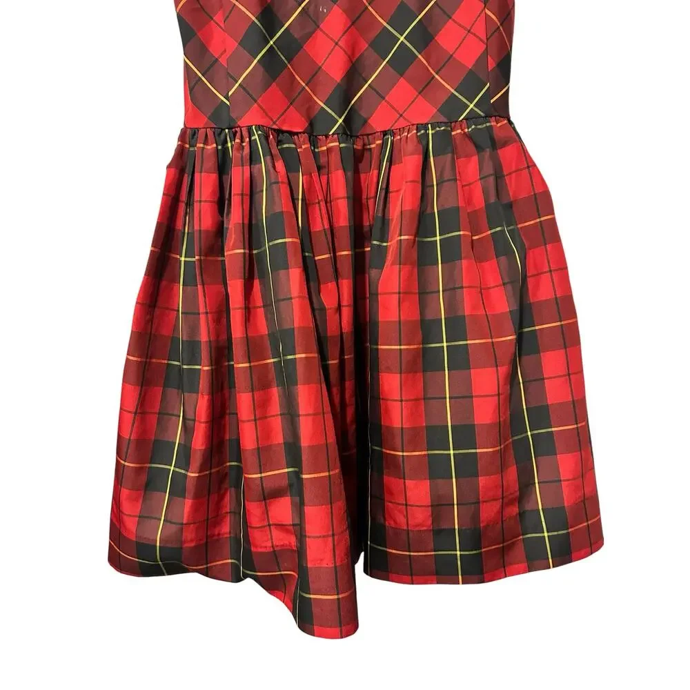 Ralph Lauren Girls Dress Plaid Petticoat Underlayer Preppy Sleeveless SZ 12